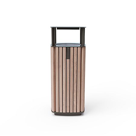 Odpadkový kôš so strieškou drevo
