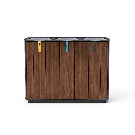 Trojitý odpadkový kôš na separovaný odpad 3x50l HPL
